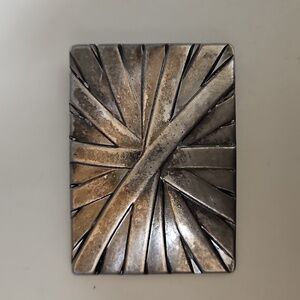 Metal Frankenstein Inspired Belt Buckle Antiqued Silver Toned Metal 3 250"x2.5"